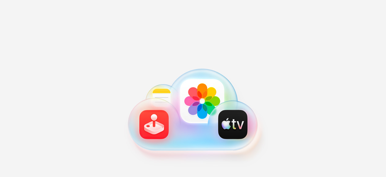 iCloud+ uygulamaları: Notlar, Apple Arcade, Fotoğraflar, Apple TV