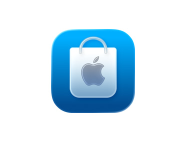 Apple Store app, bevásárlótáska ikonja, kék
